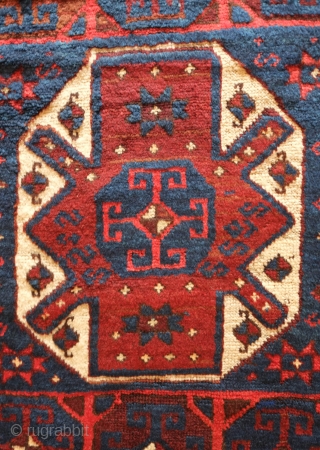 Savak Kurdish Rug, Late 19th Century.  Great size for these usually longer rugs.  Wonderful soft wool and good even weave typical of Savak (Shavak) rugs. In excellent condition.  101  ...