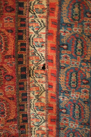 Sivas area shawl, 19th Century.  This wonderfully fine shawl was probably woven by Armenians in a workshop in or around Sivas in central Turkey.  The articulation of the botehs and  ...