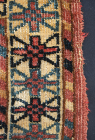 Yomut Turkmen torba, 19th century probably towards the middle.  Archaic drawing and very soft wool.  Some moth nibbles in a couple of areas but otherwise in good condition. 59 x  ...