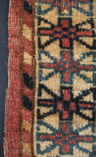 Yomut Turkmen torba, 19th century probably towards the middle.  Archaic drawing and very soft wool.  Some moth nibbles in a couple of areas but otherwise in good condition. 59 x  ...