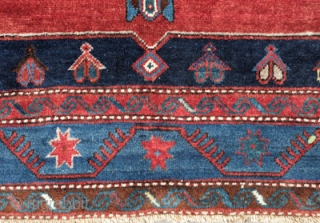 Kazak, Early 1900s.  Wonderful colors and some abrash on the bottom end.  Good pile. A beautiful decorative rug.  144 x 231 cm.        