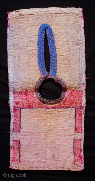 Pashtun Mangal, Paktika Child's Vest (I believe), Late 19th Century.  Cotton base material with green and red silk face.  Silk embroidery on the back side with a bead band on  ...