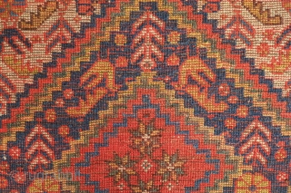 Qashqa'i rug, 19th century.  Floppy feel, good colors and soft wool. In overall very good condition with a minor touch ups needed shown in the last four images.   137  ...