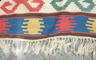 Borchalu kilim, 19th century. Wonderful solid colors in lively shades including greens and a deep purple.  Very good condition. 180 x 240 cm         