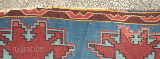 Avar kilim, 19th century.  Very fine weave and dry.  The inscription reads "Hu Biarat" or "Hu Baidat" and is in Persian script.  This doesn't appear to have a clear  ...