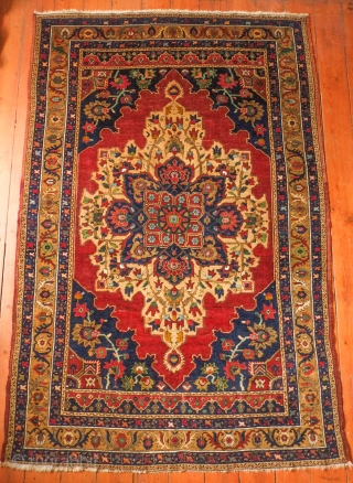 Taspinar Rug, Early 20th Century. Fantastic Heriz-like composition with highly detailed motifs.  Excellent saturated colors and soft wool like lamb's wool. A few parts of the selvedges have been redone and  ...