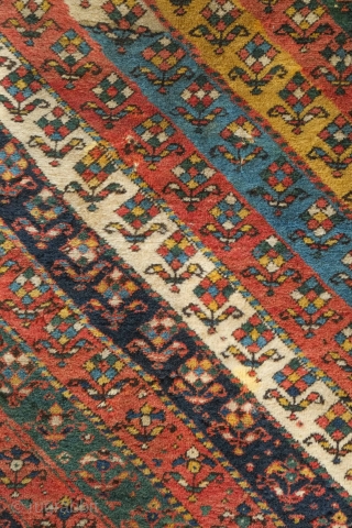 Genje rug, 3rd quarter of the 19th century.  Thick pile.  At least six colors. A couple of small holes and small spots here and there.  The rug is complete.  ...