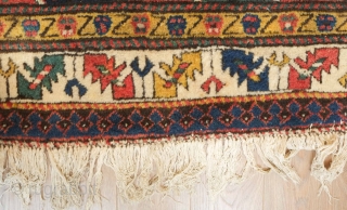 Genje rug, 3rd quarter of the 19th century.  Thick pile.  At least six colors. A couple of small holes and small spots here and there.  The rug is complete.  ...