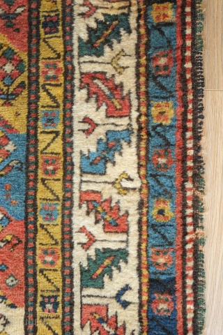 Genje rug, 3rd quarter of the 19th century.  Thick pile.  At least six colors. A couple of small holes and small spots here and there.  The rug is complete.  ...