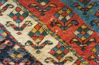 Genje rug, 3rd quarter of the 19th century.  Thick pile.  At least six colors. A couple of small holes and small spots here and there.  The rug is complete.  ...