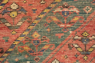 Genje rug, 3rd quarter of the 19th century.  Thick pile.  At least six colors. A couple of small holes and small spots here and there.  The rug is complete.  ...