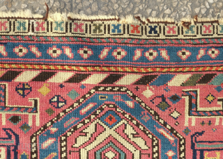 Talish boteh prayer rug with a Shahsavan character from the 19th century.  Wonderful colors and a little flock of beasts around the mihrab.  Low pile but all there.  75  ...