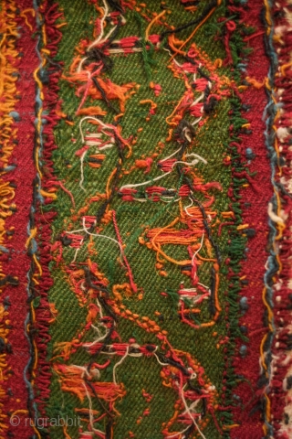 Sivas Zara or Gurun Wool Shawl. Late 19th Century.  All natural colors in a Kashmir-like design in scrolling vines.  Minor damage on a small section of the bottom fringe. Reasonably  ...