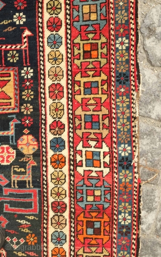 Shirvan rug, 19th century.  Excellent condition and colors.  Crisp drawing and fine weave.  An excellent example of the type.  130 x 174 cm      