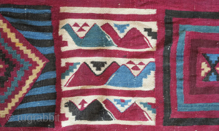 Tunisian Gafsa Berber kilim/blanket, early 20th century. Excellent colors which appear to be all natural.  Wonderful camel and human figures as well as evocative geometric forms.  The weaving is very  ...