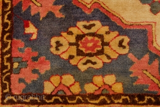 Tefzet Production Hook Rug from Germany, Early 1900s, in the Transylvanian style.  Exquisite composition.  The colors are soft and muted and the wool is very good quality.  There is  ...