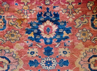 Heriz Silk Rug, 1850s.  Wonderful harshang design in sumptuous silk.  The designs are elegantly articulated in a soft array of natural hues.  This rug has it all. Great colors,  ...