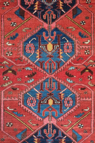 Kurdish rug, Hamadan area, 1920s to 1940s.  Great lustrous colors and very soft wool.   Attractive scrolling floral borders.  128 x 200 cm       