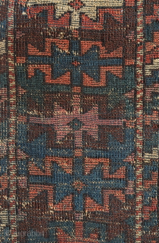 Arapgir Kurdish rug, 19th century.  Excellent, soft wool.  Fine weave. Repeated rows of cartouche-like trees.  Some wear in the section shown in the 4th image and along the selvedges.  ...