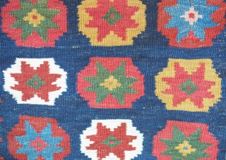 SW Persian Kilim, 19th century.  Lori or Qashqa'i.  Excellent saturated colors of which there are at least seven.  Some small repairs here and there as depicted from the seventh  ...