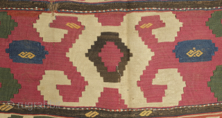 Borchalu Kazak kilim, 19th century. Fantastic saturated colors, braided ends and jijim work throughout. Near perfect condition with the exception of a small hole shown in the second to last image. ...