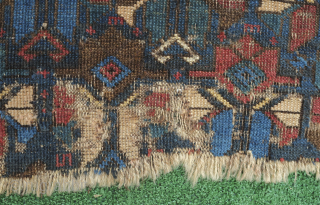 Kuba pile cushion cover, 19th century.  The design is in an overall floral palmette scheme.  Some missing on the bottom but a rare piece. 57 x 70 cm   