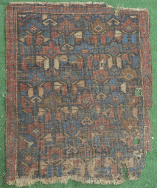 Kuba pile cushion cover, 19th century.  The design is in an overall floral palmette scheme.  Some missing on the bottom but a rare piece. 57 x 70 cm   