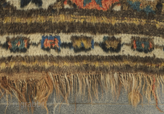 Zakatala Caucasus runner early 19th century. A wild and rare old weaving from the western area of Azerbaijan bearing some resemblances to Bozkir weavings from around Konya in Turkey. It is possibly ...