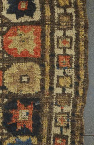 Zakatala Caucasus runner early 19th century. A wild and rare old weaving from the western area of Azerbaijan bearing some resemblances to Bozkir weavings from around Konya in Turkey. It is possibly ...