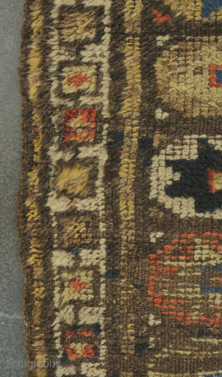 Zakatala Caucasus runner early 19th century. A wild and rare old weaving from the western area of Azerbaijan bearing some resemblances to Bozkir weavings from around Konya in Turkey. It is possibly ...