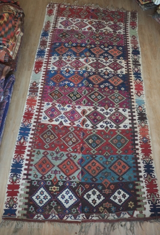 Malatya area kilim, 3rd to 4th quarter of the 19th century.  Fantastic colors and in very good shape but for some repair in the browns of the 4th and 11th images.  ...