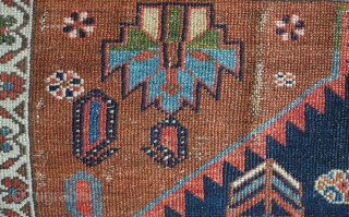 Karadja Rug, 1940 or so.  Nice composition.  In relatively good shape with a little wear in the top left hand corner and wear on the selvedges. A gorgeous rug and  ...