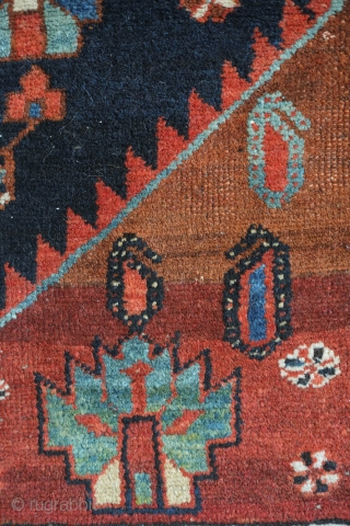 Karadja Rug, 1940 or so.  Nice composition.  In relatively good shape with a little wear in the top left hand corner and wear on the selvedges. A gorgeous rug and  ...