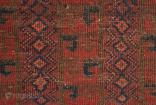 Timuri Baluch Rug, 3rd to 4th Quarter of the 19th Century. The design is in a repeat kalamdani (pen case) or centipede design. The border is an abstracted Yomut boat border originally  ...