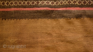 Kamu Sofreh, 4th Quarter of 19th Century. Possibly a Sofreh-ye ard, a sofreh for catching flour from the mill.  The central ground is camel wool.  The weave is quite fine.  ...