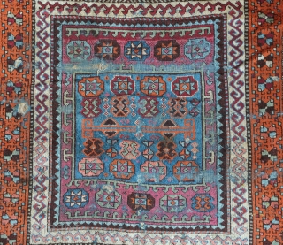 Anatolian Kurdish rug, 3rd quarter of the 19th century.  Less common two sandik or compartment design.  Good age and colors.  124 x 221 cm      