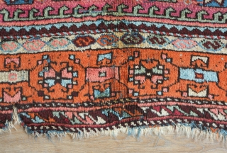 Anatolian Kurdish rug, 3rd quarter of the 19th century.  Less common two sandik or compartment design.  Good age and colors.  124 x 221 cm      