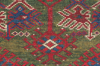 Dosemealti rug, 19th century.  This rug has an incredible rich green field and main border in lustrous wool.  Excellent pile with a slightly lower section in the top of the  ...