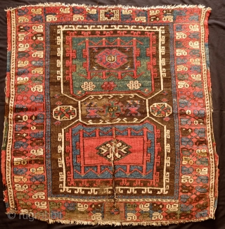 Bergama, possibly Karakecili, likely 18th century probably towards the last third.  Fantastic colors with a deep yellow green and a dark dark purple.  The rug is original with nothing cut,  ...