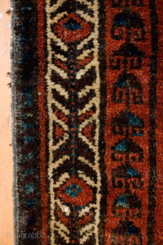 Baluch Bagface, possibly Adraskan area of Western Afghanistan. Late 19th Century.  Beautiful leaf and tree of life design.  The pile is full and the colors are deep and dark. It  ...