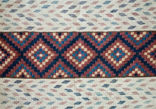 Tatari Kilim, Late 19th/Early 20th Century.  A very atypical weaving from this weaving group in Afghanistan.  Good natural dyes.  Goat hair warps.  A unique piece.  70 x  ...