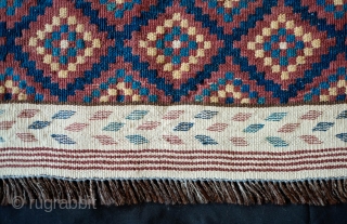 Tatari Kilim, Late 19th/Early 20th Century.  A very atypical weaving from this weaving group in Afghanistan.  Good natural dyes.  Goat hair warps.  A unique piece.  70 x  ...