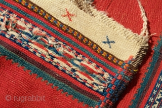 Veramin Kilim, End of 19th Century.  Woven in two panels.  The colors in this thing are truly extraordinary.  So saturated and rich.  It has two small holes which  ...