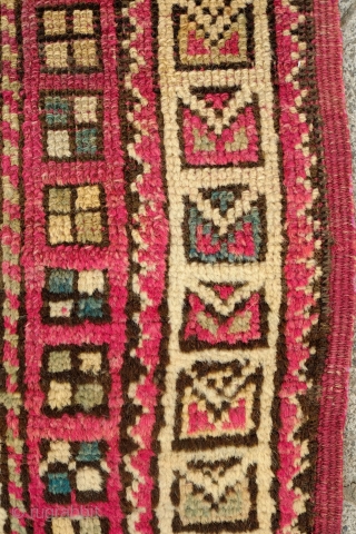 Manastir Prayer Rug, Late 19th Century.  Soft pastel shades. The outer border contains kufic designs seen in 14th to 16th century Turkish rugs from Seljuk to Ushak rugs.  A fabulous  ...