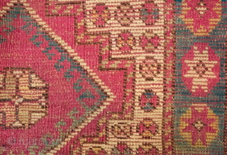 Manastir Prayer Rug, Late 19th Century.  Soft pastel shades. The outer border contains kufic designs seen in 14th to 16th century Turkish rugs from Seljuk to Ushak rugs.  A fabulous  ...