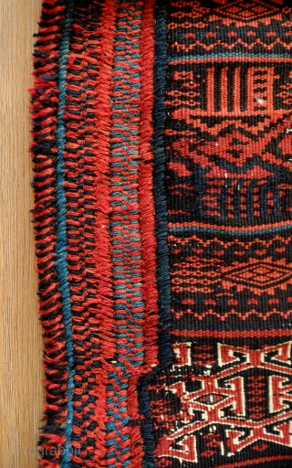 Afshar Kilim, Kalat area of Khorasan, Late 19th Century. Wonderful tribal weaving with the irregularities that come with it like the offsetting of a section of the border and the extra lines  ...