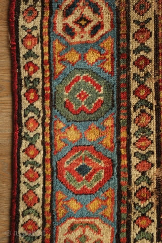 Kazak Borchalu rug, Mid-19th century, possibly earlier.  Smaller format.  Thick pile.  Noticeable wear but a fantastic example.  93 x 192 cm        