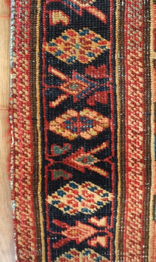 Malayer rug, 19th century.  Extraordinary colors and cental medallion.  Blue cotton wefts.  The selvedges are worn and there is a small area of wear in the central medallion.   ...