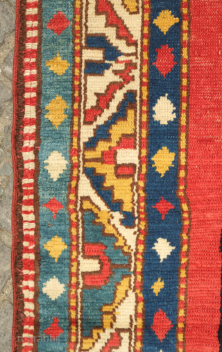 Lori Pambak Kazak rug, early to mid-20th century.  Good colors and overall good condition.  Evocative animal pelt-like central elongated centerpiece of this later type.  111 x 216 cm  
