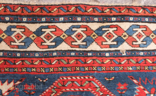 Talish group prayer rug, 19th century.  All over leaf calyx lattice in a fine weave.  The bottom border is attached and there is an old repair in the bottom of  ...